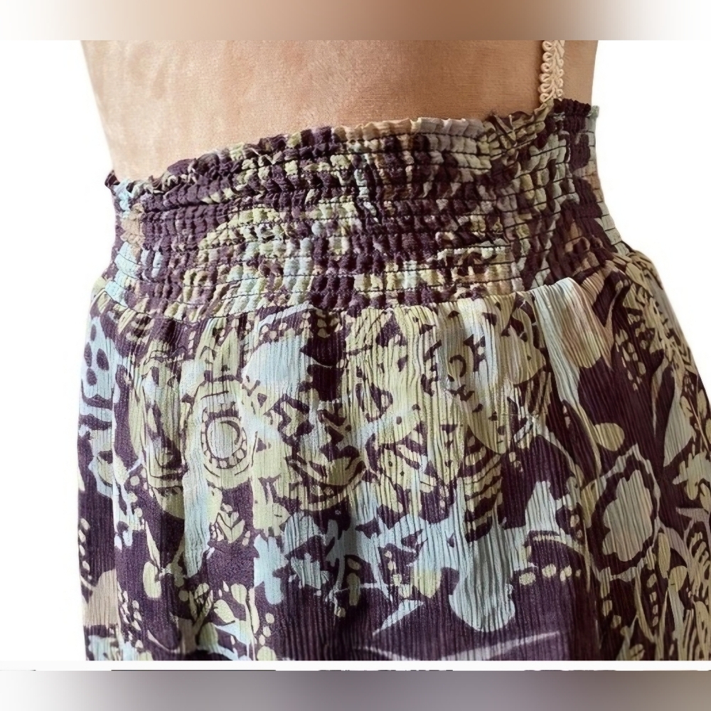 CAbi Long Gossamer Skirt in Size M. Floral with Blues & Purplish Brown. - Picture 4 of 10